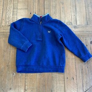 Crew clothing company kids blue quarter zip pullover